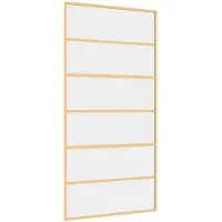 vidaXL Schiebetür Golden 102,5x205 cm ESG-Klarglas und Aluminium