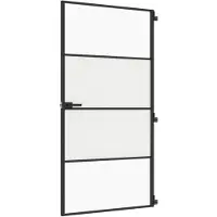 vidaXL Innentür Schlank Schwarz 102,5x201,5 cm Hartglas & Aluminium