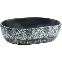 vidaXL Aufsatzwaschbecken Schwarz und Blau Oval 47x33x13 cm Keramik