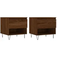 vidaXL Couchtische 2 Stk. Braun Eichen-Optik 50x46x50 cm Holzwerkstoff