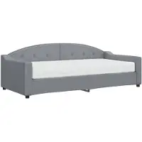 vidaXL Tagesbett mit Matratze Hellgrau 90x200 cm Stoff