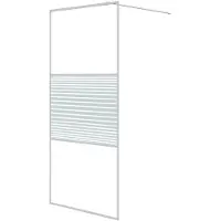 vidaXL Duschwand für Begehbare Dusche Weiß 90x195 cm ESG-Klarglas