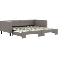 vidaXL Tagesbett Ausziehbar Taupe 100x200 cm Stoff