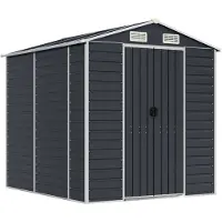 vidaXL Gerätehaus Anthrazit 191x215x198 cm Verzinkter Stahl