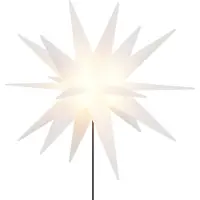vidaXL LED-Weihnachtsstern mit Erdspieß Faltbar Weiß 57 cm