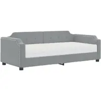 vidaXL Tagesbett mit Matratze Hellgrau 90x190 cm Stoff