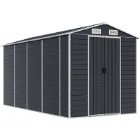 vidaXL Gerätehaus Anthrazit 191x385x198 cm Verzinkter Stahl