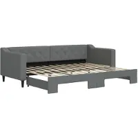 vidaXL Tagesbett Ausziehbar Dunkelgrau 80x200 cm Stoff
