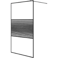 vidaXL Duschwand für Begehbare Dusche Schwarz 115x195 cm ESG-Glas Klar