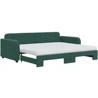 vidaXL Tagesbett Ausziehbar mit Matratzen Dunkelgrün 90x200 cm Samt