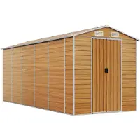 vidaXL Gerätehaus Hellbraun 191x470x198 cm Verzinkter Stahl