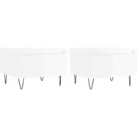 vidaXL Couchtische 2 Stk. Hochglanz-Weiß 50x46x35 cm Holzwerkstoff