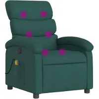 vidaXL Massagesessel Dunkelgrün Stoff