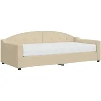 vidaXL Tagesbett mit Matratze Creme 90x200 cm Stoff