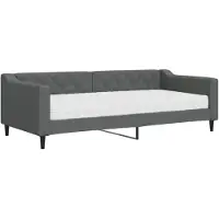 vidaXL Tagesbett mit Matratze Dunkelgrau 90x200 cm Stoff