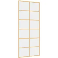vidaXL Schiebetür Golden 90x205 cm ESG-Klarglas und Aluminium