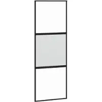 vidaXL Schiebetür Schwarz 76x205 cm Hartglas und Aluminium