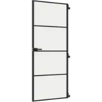 vidaXL Innentür Schlank Schwarz 83x201,5 cm Hartglas & Aluminium