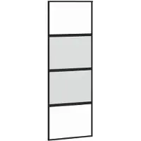 vidaXL Schiebetür Schwarz 76x205 cm Hartglas und Aluminium