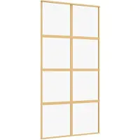 vidaXL Schiebetür Golden 102,5x205 cm ESG-Klarglas und Aluminium