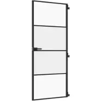 vidaXL Innentür Schlank Schwarz 83x201,5 cm Hartglas & Aluminium