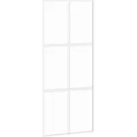 vidaXL Schiebetür Weiß 90x205 cm Hartglas und Aluminium