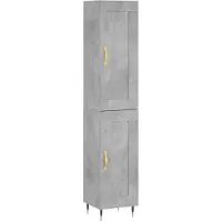 vidaXL Highboard Betongrau 34,5x34x180 cm Holzwerkstoff