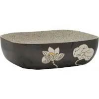 vidaXL Aufsatzwaschbecken Grau Schwarz Rechteck 48x37,5x13,5cm Keramik