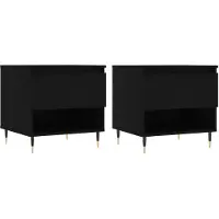 vidaXL Couchtische 2 Stk. Schwarz 50x46x50 cm Holzwerkstoff