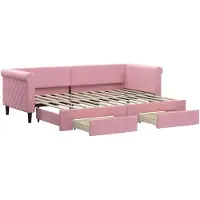vidaXL Tagesbett Ausziehbar mit Schubladen Rosa 80x200 cm Samt