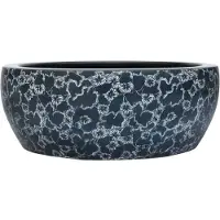 vidaXL Aufsatzwaschbecken Schwarz und Blau Rund Ø41x14 cm Keramik