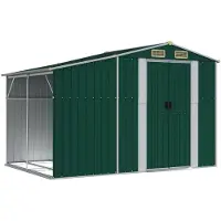 vidaXL Gerätehaus Grün 277x192,5x179 cm Verzinkter Stahl