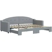 vidaXL Tagesbett Ausziehbar Hellgrau 80x200 cm Stoff