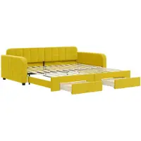 vidaXL Tagesbett Ausziehbar mit Schubladen Gelb 100x200 cm Samt