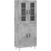 vidaXL Highboard Betongrau 69,5x34x180 cm Holzwerkstoff