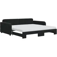 vidaXL Tagesbett Ausziehbar mit Matratzen Schwarz 100x200 cm Samt