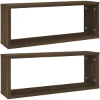 vidaXL Würfelregale 2 Stk. Braun Eichen-Optik 60x15x23cm Holzwerkstoff