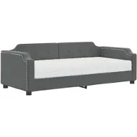vidaXL Tagesbett mit Matratze Dunkelgrau 90x200 cm Stoff