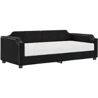 vidaXL Tagesbett mit Matratze Schwarz 80x200 cm Stoff