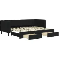 vidaXL Tagesbett Ausziehbar mit Schubladen Schwarz 80x200 cm Samt