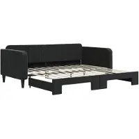 vidaXL Tagesbett Ausziehbar Schwarz 100x200 cm Samt
