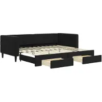 vidaXL Tagesbett Ausziehbar mit Schubladen Schwarz 90x200 cm Samt