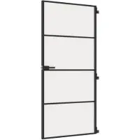 vidaXL Innentür Schlank Schwarz 93x201,5 cm Hartglas & Aluminium