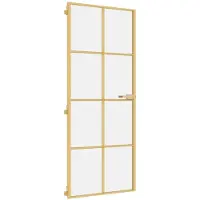 vidaXL Innentür Schlank Golden 83x201,5 cm Hartglas und Aluminium