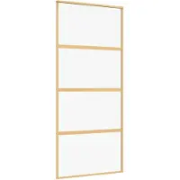 vidaXL Schiebetür Golden 90x205 cm ESG-Klarglas und Aluminium