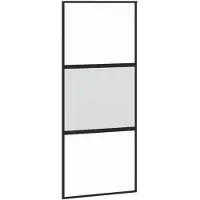 vidaXL Schiebetür Schwarz 90x205 cm Hartglas und Aluminium