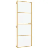 vidaXL Innentür Schlank Golden 76x201,5 cm Hartglas und Aluminium