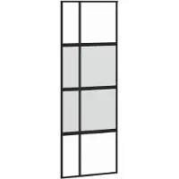 vidaXL Schiebetür Schwarz 76x205 cm Hartglas und Aluminium