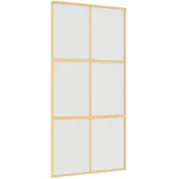 vidaXL Schiebetür Golden 102,5x205 cm Matt ESG-Glas und Aluminium