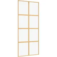 vidaXL Schiebetür Golden 90x205 cm ESG-Klarglas und Aluminium